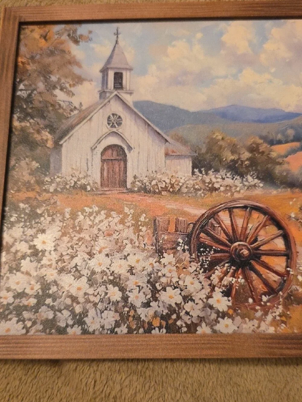 NWOT Classic Chapel Landscape Wall Art - White & Brown
